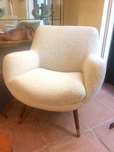 Gio Ponti Gio Ponti Set Newly Reupholstered in Maharam Boucle Cloth
