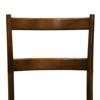 Gio Ponti Gio Ponti Set of Eight Ash Wood And Green Leather Leggera Chairs Italy 1951