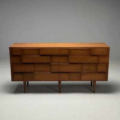 Gio Ponti Gio Ponti Singer Sons Italian Mid Century Modern Sculptural Dresser Walnut
