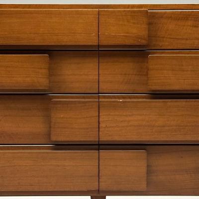 Gio Ponti Gio Ponti Singer Sons Italian Mid Century Modern Sculptural Dresser Walnut