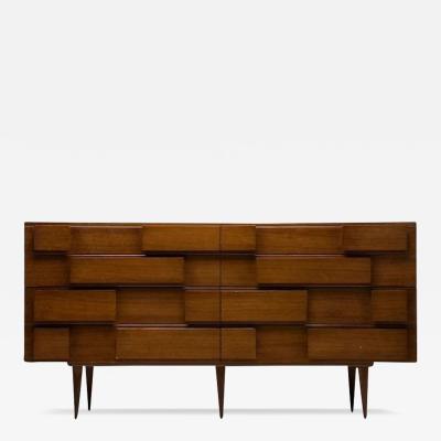 Gio Ponti Gio Ponti Singer Sons Italian Mid Century Modern Sculptural Dresser Walnut