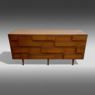 Gio Ponti Gio Ponti Singer Sons Italian Mid Century Modern Sculptural Dresser Walnut