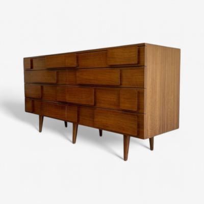 Gio Ponti Gio Ponti Singer Sons Italian Mid Century Modern Sculptural Dresser Walnut