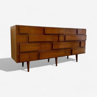 Gio Ponti Gio Ponti Singer Sons Italian Mid Century Modern Sculptural Dresser Walnut