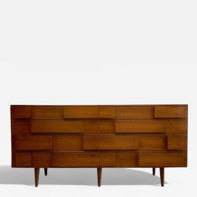 Gio Ponti Gio Ponti Singer Sons Italian Mid Century Modern Sculptural Dresser Walnut