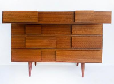 Gio Ponti Gio Ponti Singer Sons Walnut Rosewood Chest of Drawers Restored