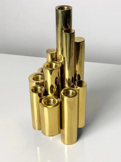 Gio Ponti Gio Ponti Style Brass Candlestick