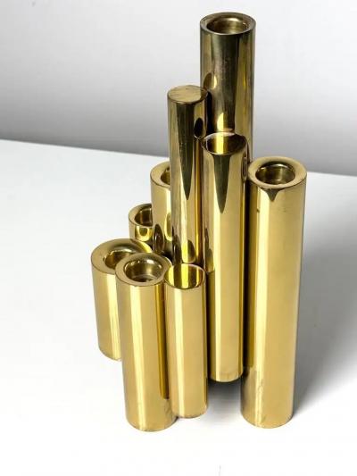 Gio Ponti Gio Ponti Style Brass Candlestick