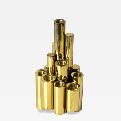 Gio Ponti Gio Ponti Style Brass Candlestick
