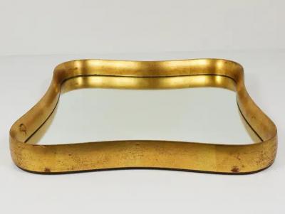 Gio Ponti Gio Ponti Style Gilt Wood Mirror by Max Welz Vienna Austria 1940s