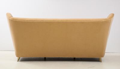 Gio Ponti Gio Ponti Style Italian Wingback Sofa In Mohair Upholstery