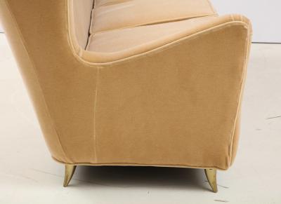 Gio Ponti Gio Ponti Style Italian Wingback Sofa In Mohair Upholstery