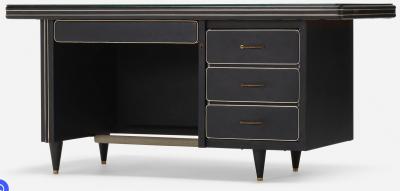Gio Ponti Gio Ponti Style Mid Century Modern Black Italian Desk 1955