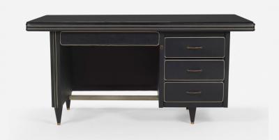 Gio Ponti Gio Ponti Style Mid Century Modern Black Italian Desk 1955