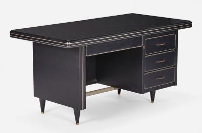 Gio Ponti Gio Ponti Style Mid Century Modern Black Italian Desk 1955