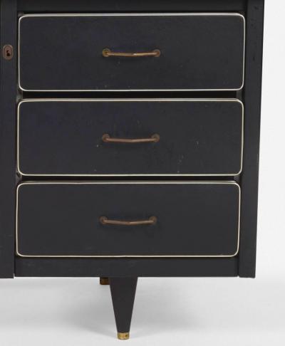 Gio Ponti Gio Ponti Style Mid Century Modern Black Italian Desk 1955