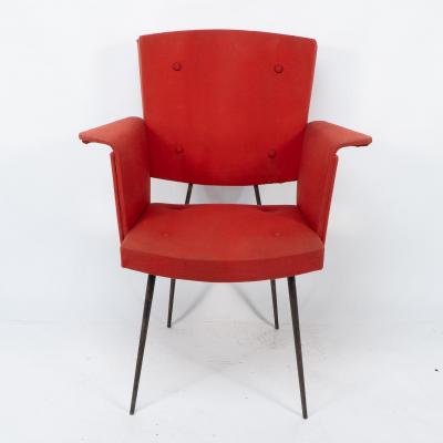 Gio Ponti Gio Ponti Style Of A Mid Century Modern Armchair with Roll over Flat Armrests