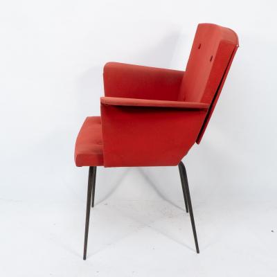 Gio Ponti Gio Ponti Style Of A Mid Century Modern Armchair with Roll over Flat Armrests