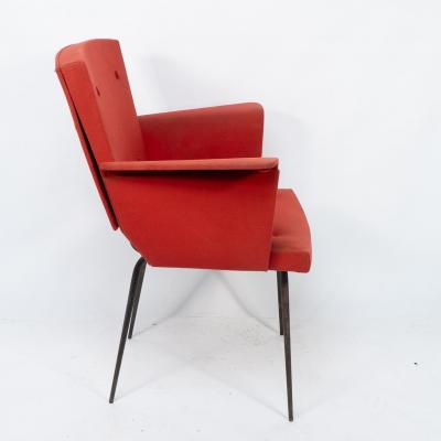Gio Ponti Gio Ponti Style Of A Mid Century Modern Armchair with Roll over Flat Armrests