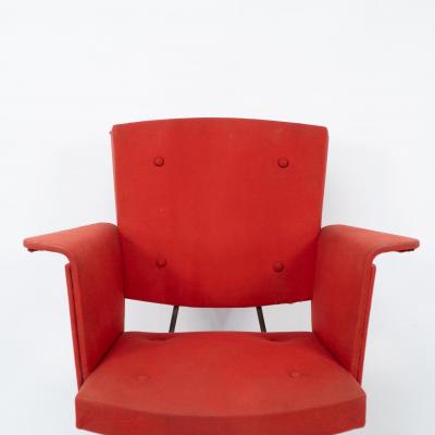 Gio Ponti Gio Ponti Style Of A Mid Century Modern Armchair with Roll over Flat Armrests