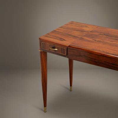 Gio Ponti Gio Ponti Style Rosewood Vanity With Brass Accents Circa 1950