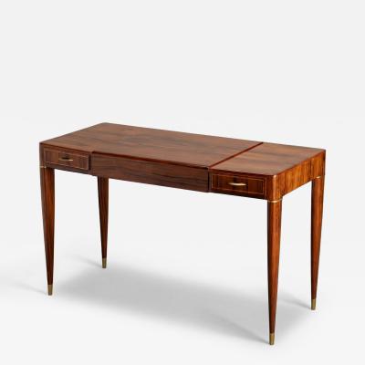 Gio Ponti Gio Ponti Style Rosewood Vanity With Brass Accents Circa 1950
