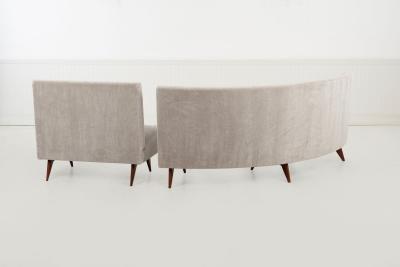 Gio Ponti Gio Ponti Style Sectional Sofa by Hisa Italy Mohair Upholstery Walnut Legs