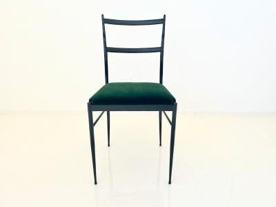 Gio Ponti Gio Ponti Superleggera Chairs Steel Frames Set of Six 1970s