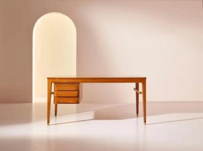 Gio Ponti Gio Ponti Teak and Brass Desk Designed for the BNL Offices ISA Bergamo 1950s