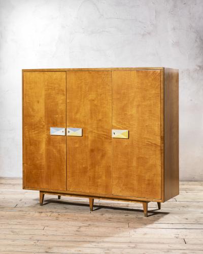 Gio Ponti Gio Ponti Three Door Wardrobe by Dassi Blond Walnut Mid Century