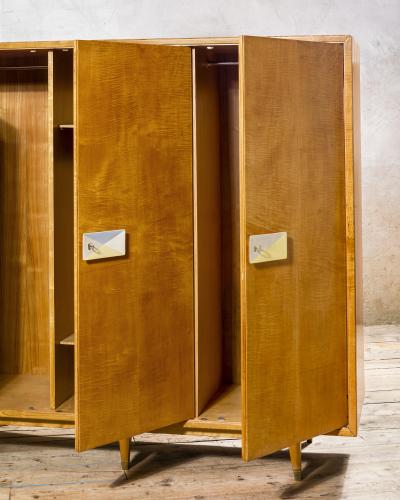 Gio Ponti Gio Ponti Three Door Wardrobe by Dassi Blond Walnut Mid Century