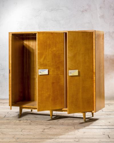 Gio Ponti Gio Ponti Three Door Wardrobe by Dassi Blond Walnut Mid Century