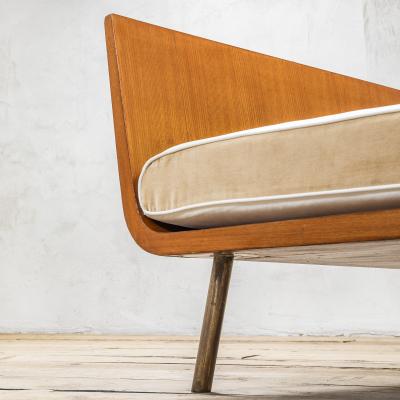 Gio Ponti Gio Ponti Wooden and fabric Bench
