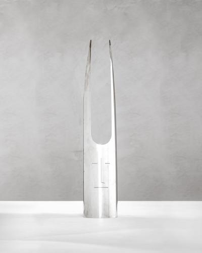 Gio Ponti Gio Ponti and Lino Sabattini Sculpture Maschera Cornuta in Silvered Metal 1978