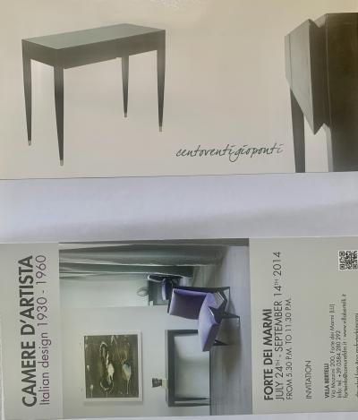 Gio Ponti Gio Ponti black lacquered console vanity table from Hotel Royal 1955