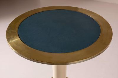 Gio Ponti Gio Ponti brass wood and linoleum side table for the Oceania ship Italy 1952