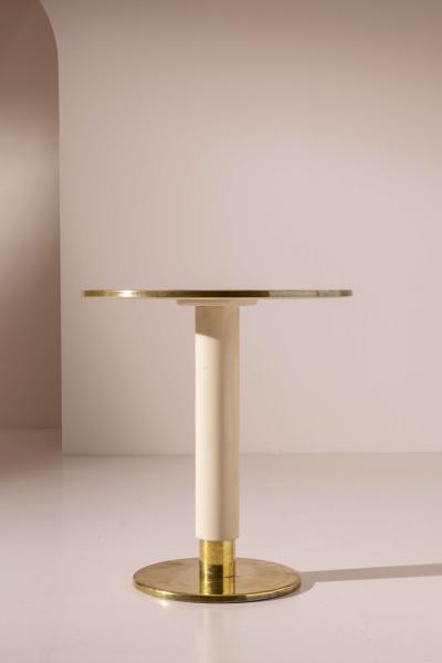 Gio Ponti Gio Ponti brass wood and linoleum side table for the Oceania ship Italy 1952