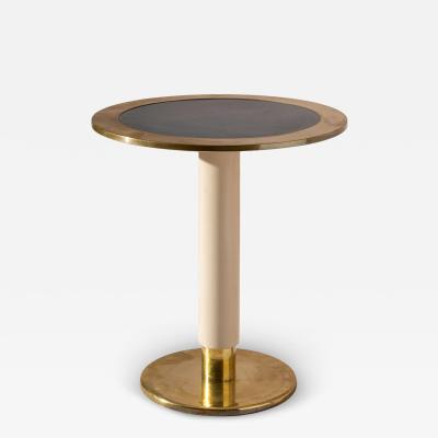 Gio Ponti Gio Ponti brass wood and linoleum side table for the Oceania ship Italy 1952