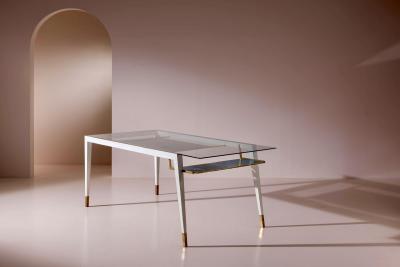 Gio Ponti Gio Ponti certified walnut and glass display table for A P E M Italy 1946