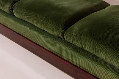 Gio Ponti Gio Ponti certified walnut and velvet daybed sofa Italy 1940s