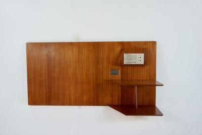 Gio Ponti Gio Ponti dark honey wood right Headboard from Hotel Royal Naples 1955