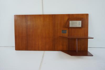 Gio Ponti Gio Ponti dark honey wood right Headboard from Hotel Royal Naples 1955