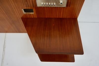 Gio Ponti Gio Ponti dark honey wood right Headboard from Hotel Royal Naples 1955