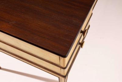 Gio Ponti Gio Ponti double sided desk in American walnut and parchment Italy 1930s