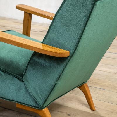 Gio Ponti Gio Ponti for Casa Giadino Pair of Green Armchairs