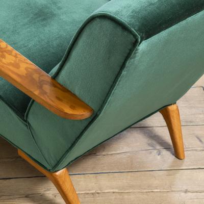 Gio Ponti Gio Ponti for Casa Giadino Pair of Green Armchairs