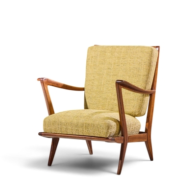 Gio Ponti Gio Ponti for Cassina Model 516 Mid Century Walnut Lounge Chairs Pair