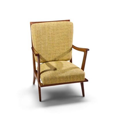 Gio Ponti Gio Ponti for Cassina Model 516 Mid Century Walnut Lounge Chairs Pair