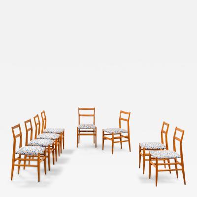Gio Ponti Gio Ponti for Cassina Set of 8 Chairs mod Leggera