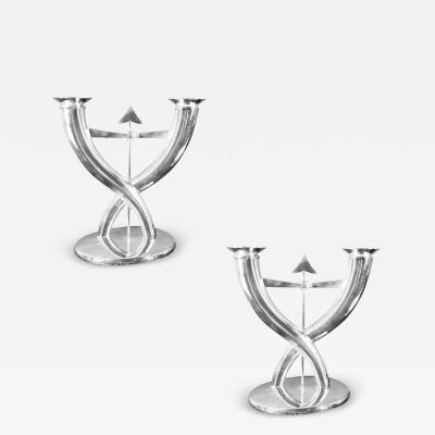 Gio Ponti Gio Ponti for Chrstofile Fleche Candlesticks